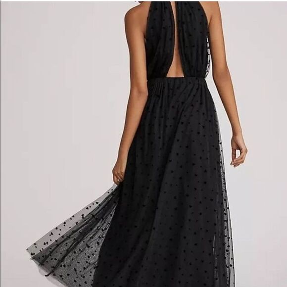 New Anthropologie Hearts Black Tulle Midi Skirt Medium Petite #041 - Picture 3 of 5